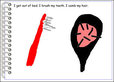 牙刷和嘴巴笔记垫