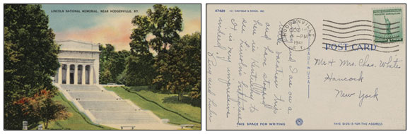 美国国会图书馆历史明信片的样本