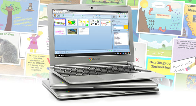 在一堆chromebook上的wixie