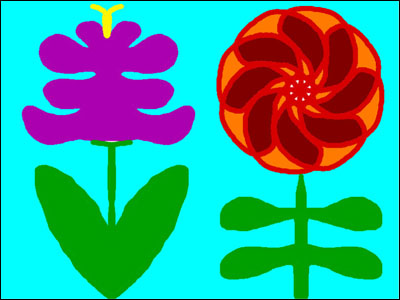 学生画的对称花的样本